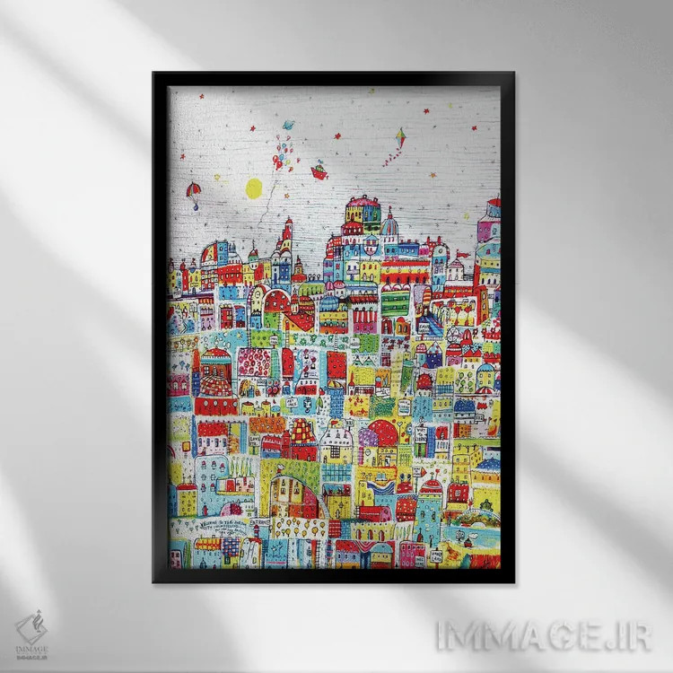 تابلو دکوراتیو سرزمین عجایب اثر ایرنه گولاندریس - نمای قابدار مشکی