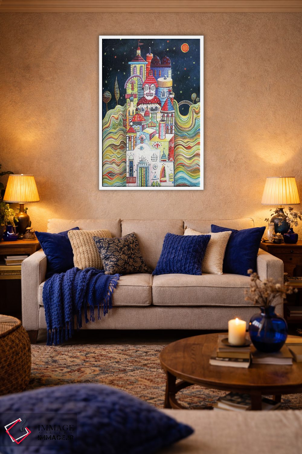 تابلو دکوراتیو شب شهر اثر ایرنه گولاندریس - D2W
