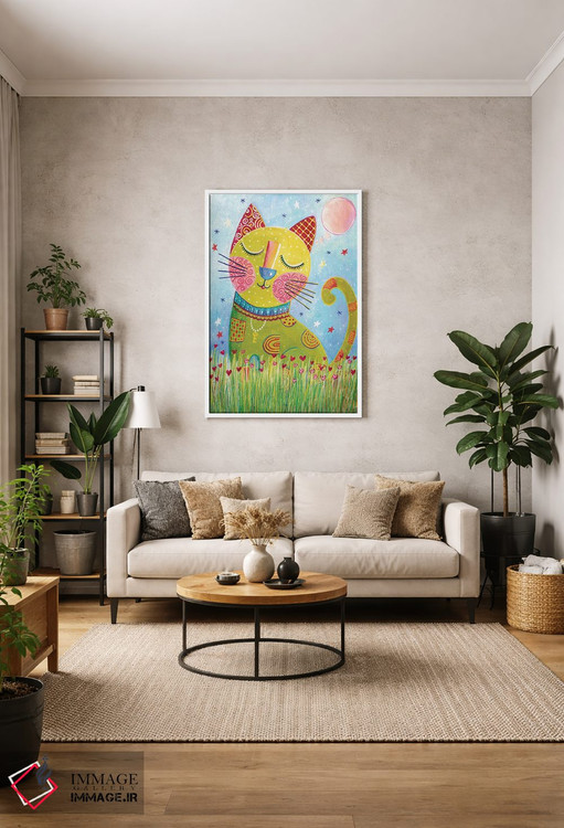 تابلو دکوراتیو گربه خیال پرداز اثر ایرنه گولاندریس - D1W