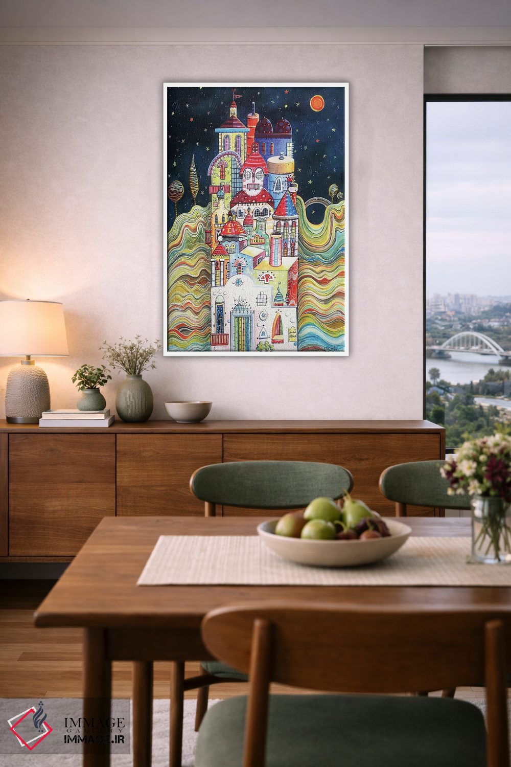 تابلو دکوراتیو شب شهر اثر ایرنه گولاندریس - D6W