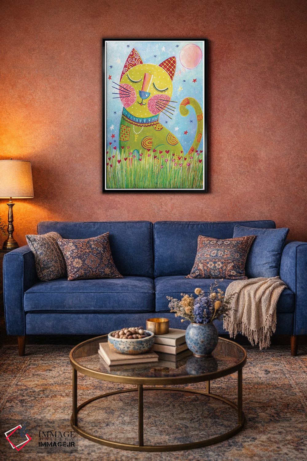تابلو دکوراتیو گربه خیال پرداز اثر ایرنه گولاندریس - D4B