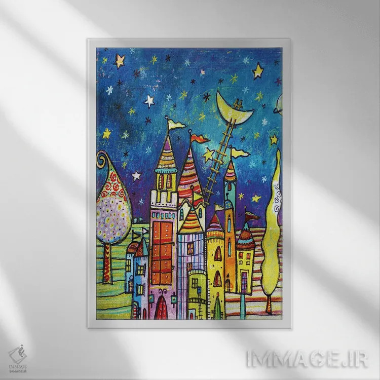 تابلو دکوراتیو سرزمین جادویی اثر ایرنه گولاندریس - نمای قابدار سفید