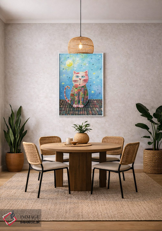 تابلو دکوراتیو گربه روی پشت بام اثر ایرنه گولاندریس - D3W