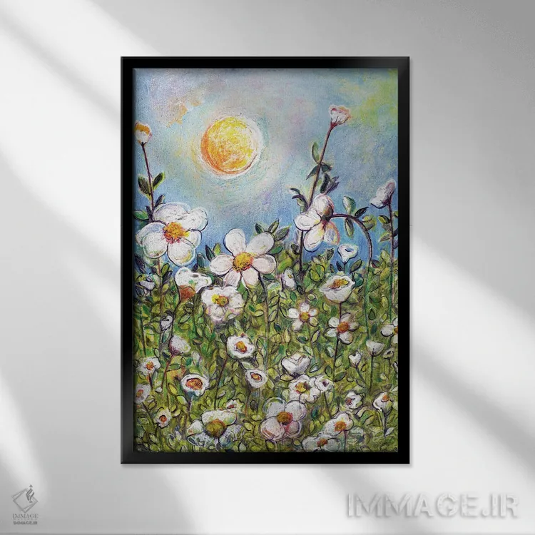 تابلو دکوراتیو شادی بهاری اثر ایرنه گولاندریس - نمای قابدار مشکی