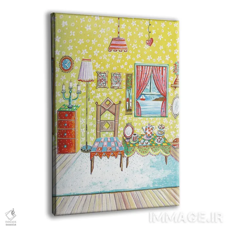 تابلو دکوراتیو زمان چای اثر ایرنه گولاندریس - نمای پرسپکتیو محصول
