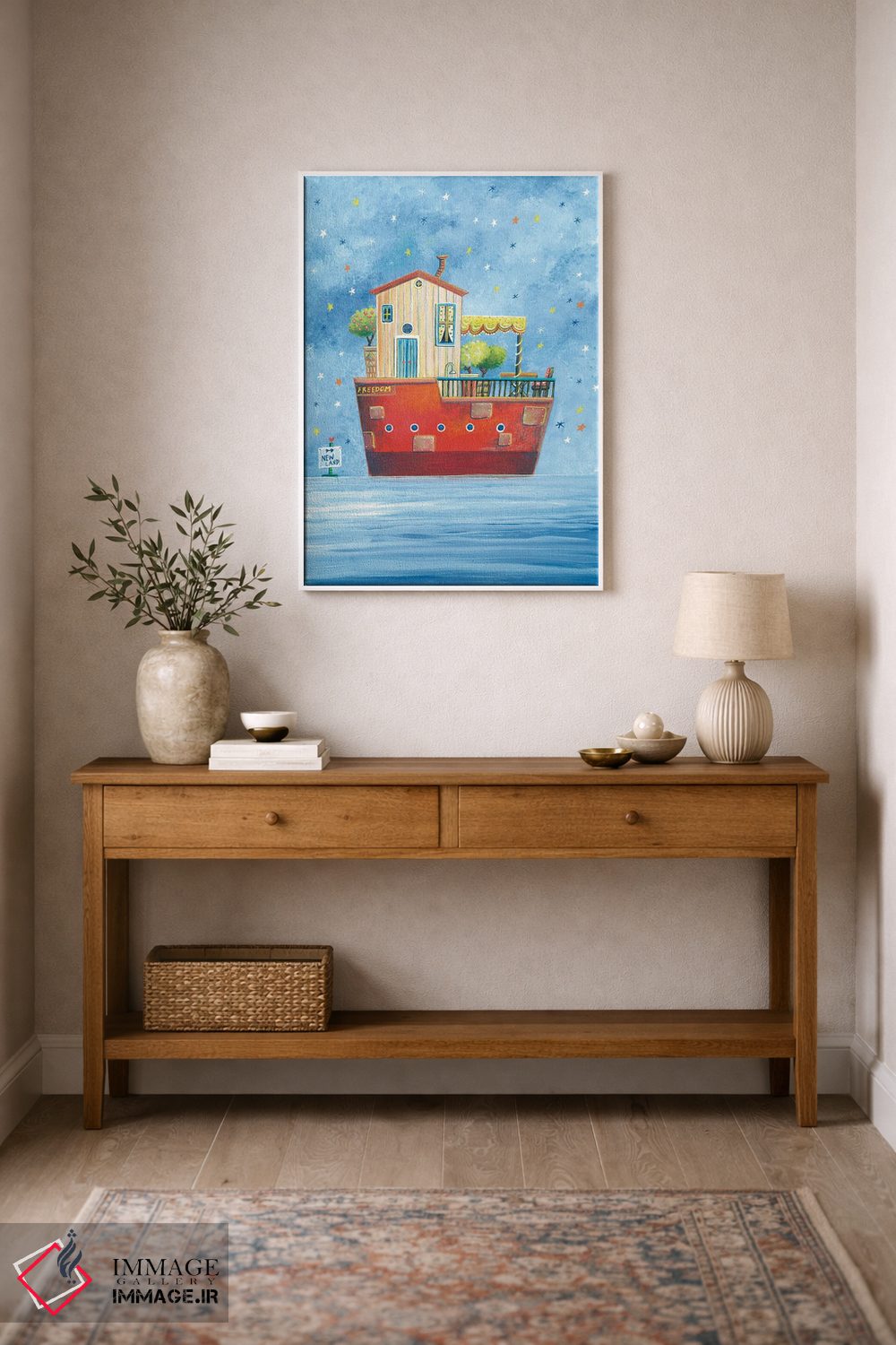 تابلو دکوراتیو قایق-خانه اثر ایرنه گولاندریس - D2W