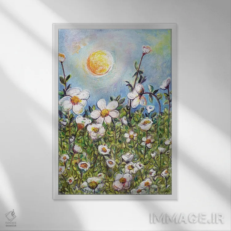 تابلو دکوراتیو شادی بهاری اثر ایرنه گولاندریس - نمای قابدار سفید