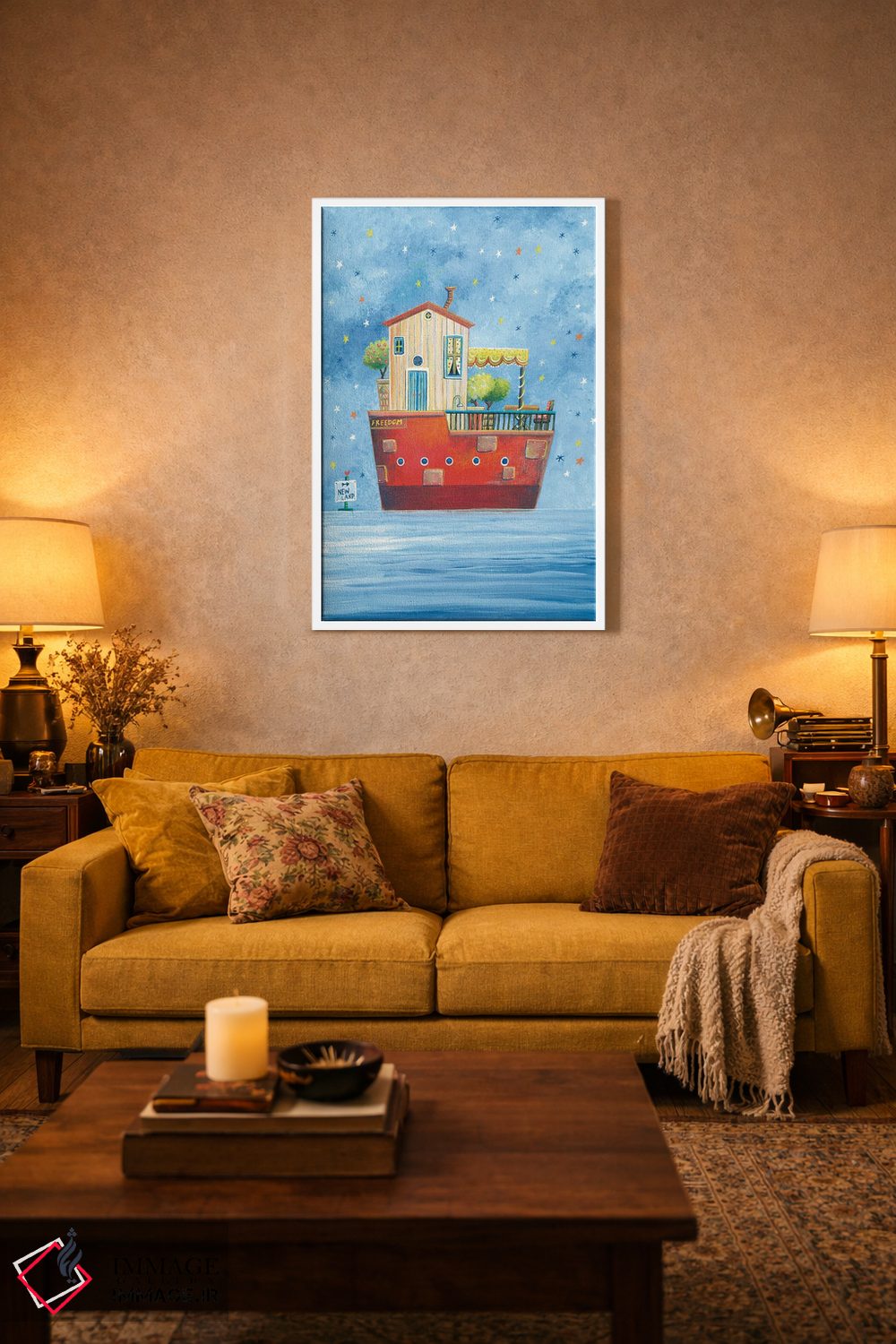 تابلو دکوراتیو قایق-خانه اثر ایرنه گولاندریس - D4W