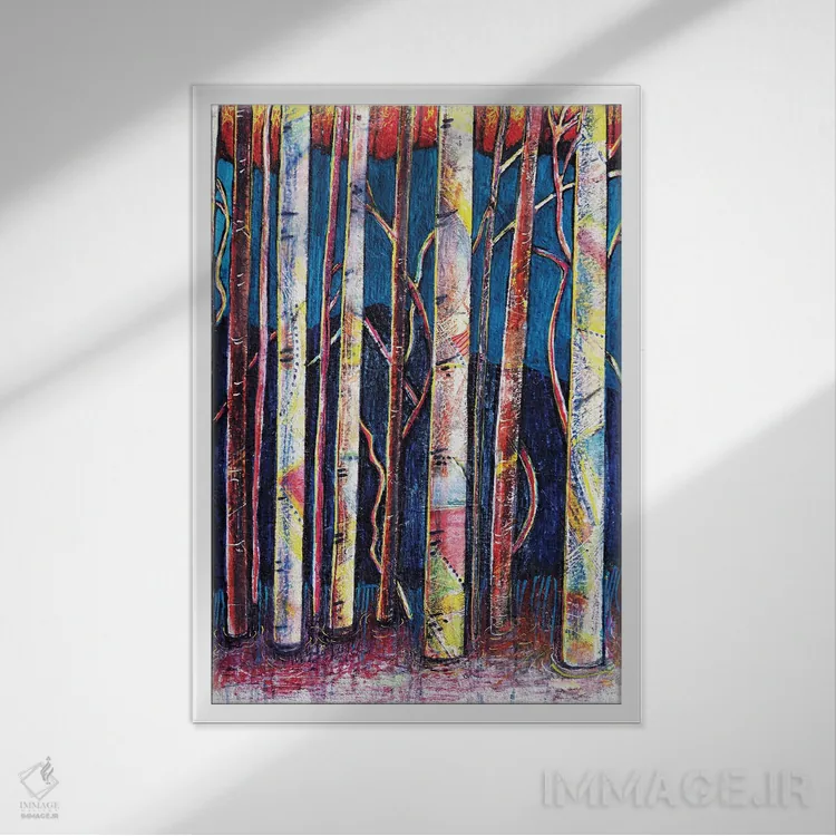 تابلو دکوراتیو جنگل اثر ایرنه گولاندریس - نمای قابدار سفید