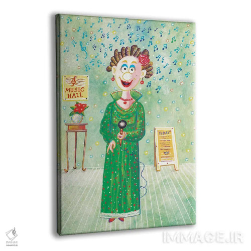 تابلو دکوراتیو خواننده زن اثر ایرنه گولاندریس - نمای پرسپکتیو محصول