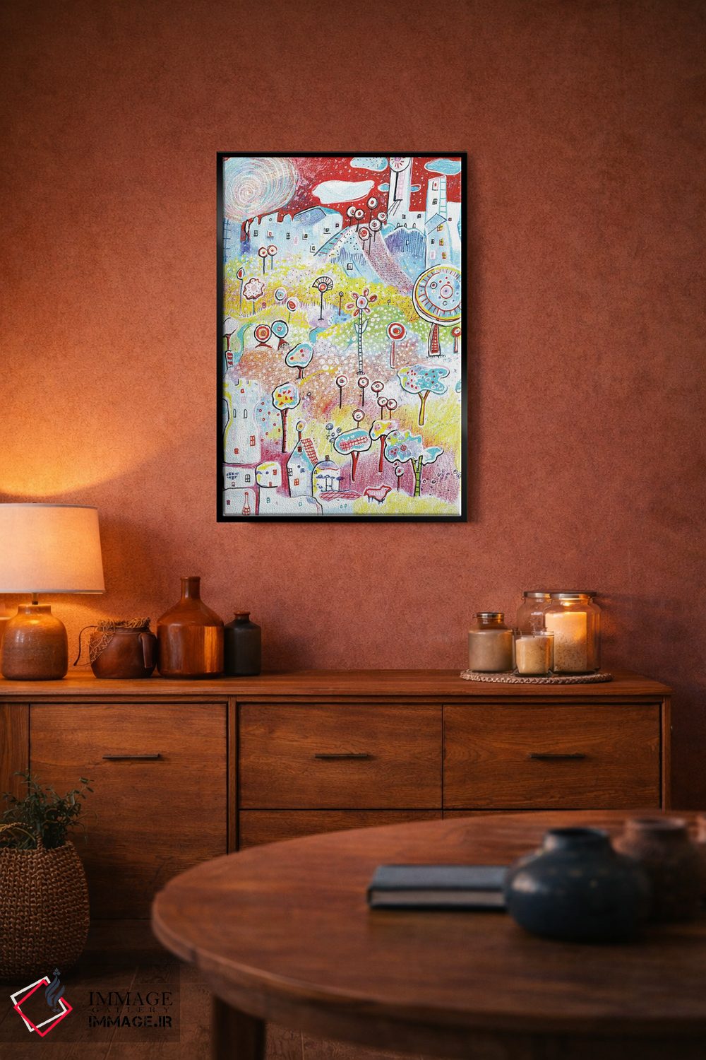 تابلو دکوراتیو شب سرخ اثر ایرنه گولاندریس - D5B