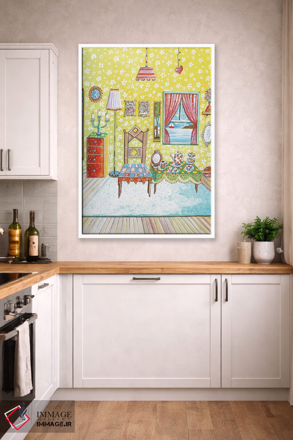 تابلو دکوراتیو زمان چای اثر ایرنه گولاندریس - D3W