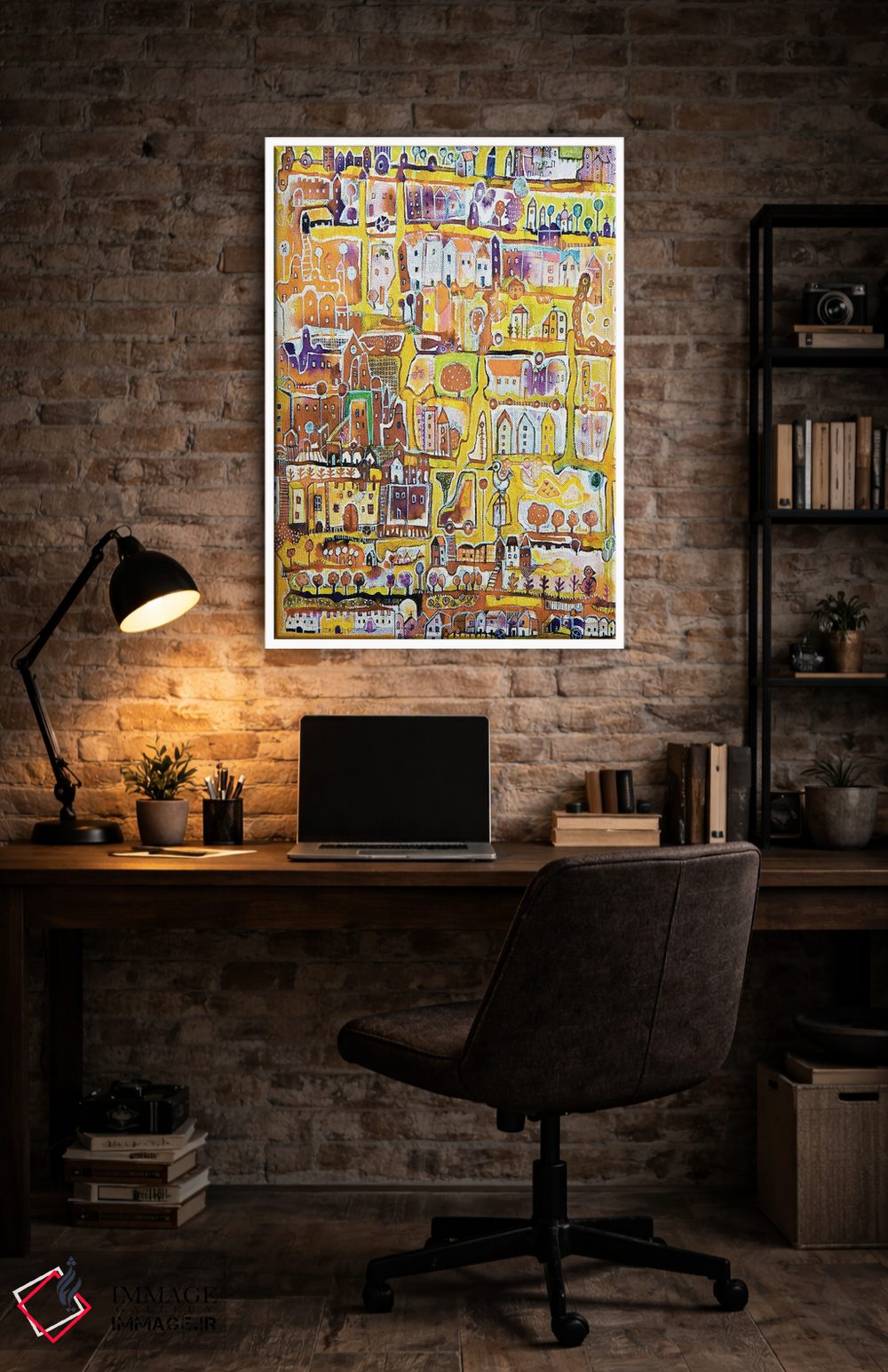 تابلو دکوراتیو شهر زرد اثر ایرنه گولاندریس - D4W