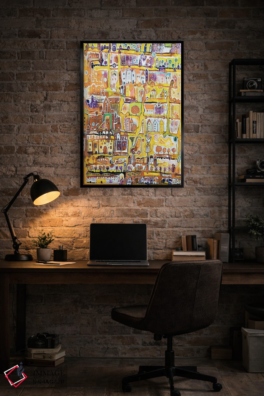 تابلو دکوراتیو شهر زرد اثر ایرنه گولاندریس - D6B