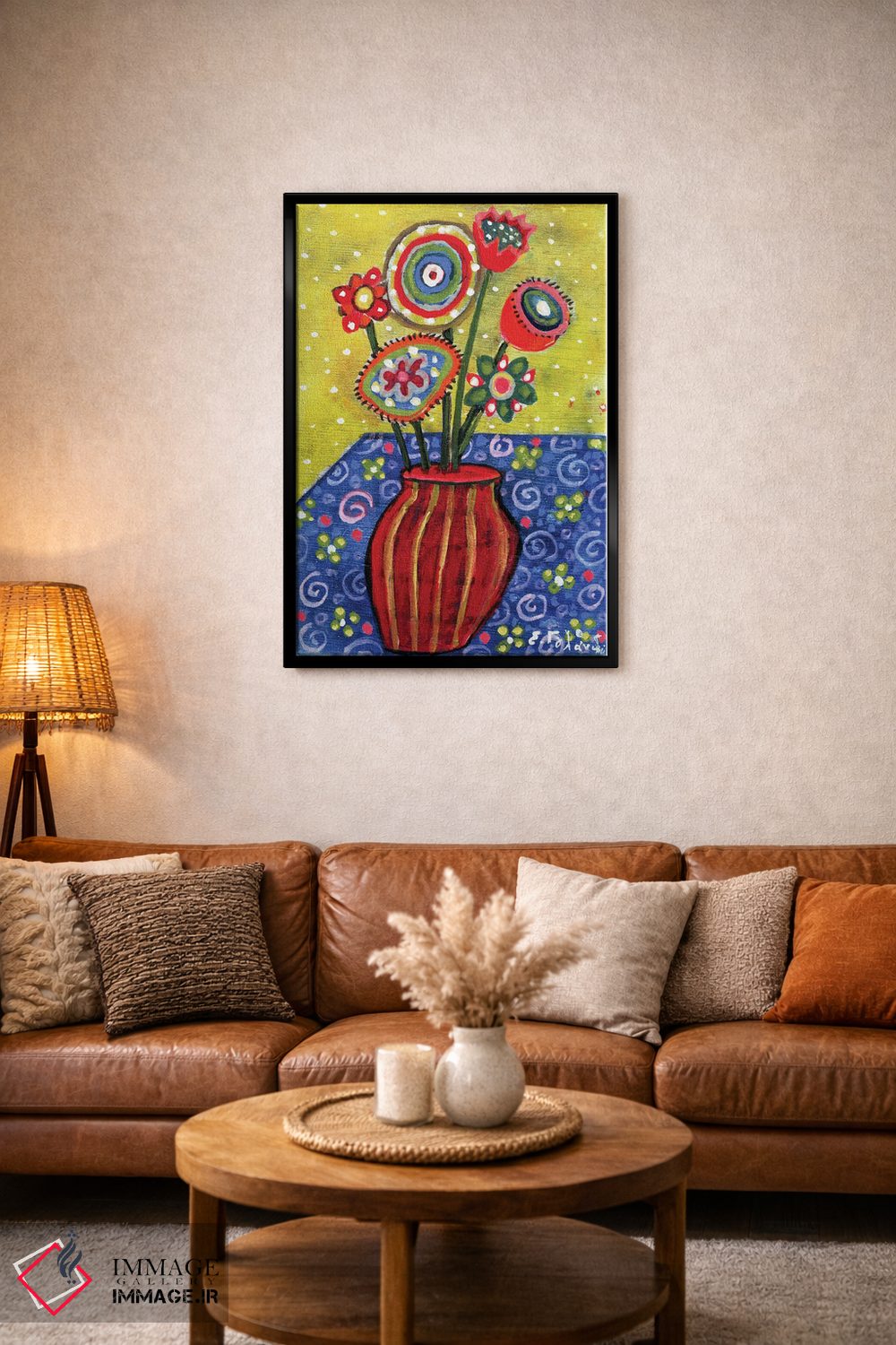 تابلو دکوراتیو گلدان پر از گل اثر ایرنه گولاندریس - D3B