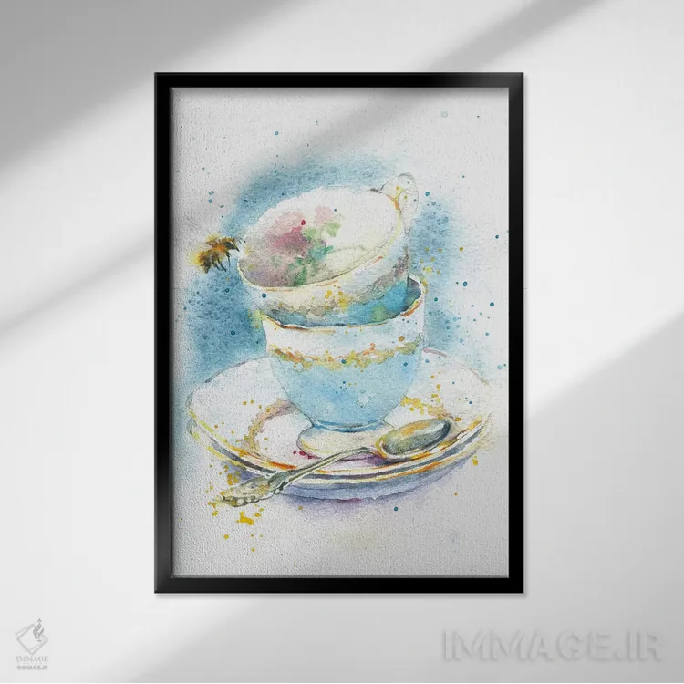 تابلو دکوراتیو پس از مهمانی چای اثر مارینا ایگناتووا - نمای قابدار مشکی