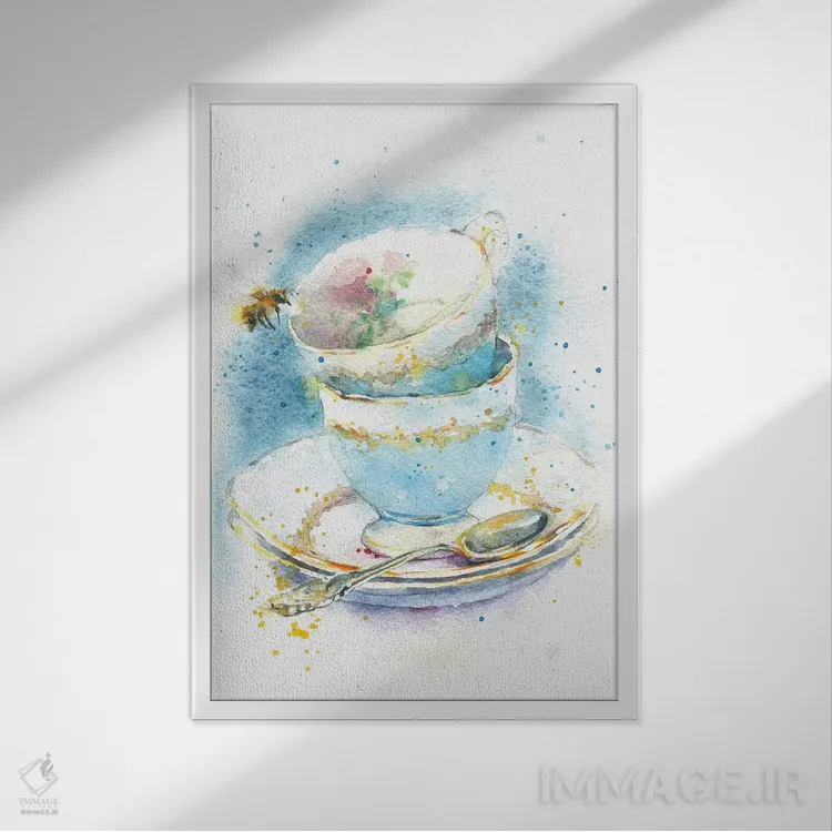 تابلو دکوراتیو پس از مهمانی چای اثر مارینا ایگناتووا - نمای قابدار سفید
