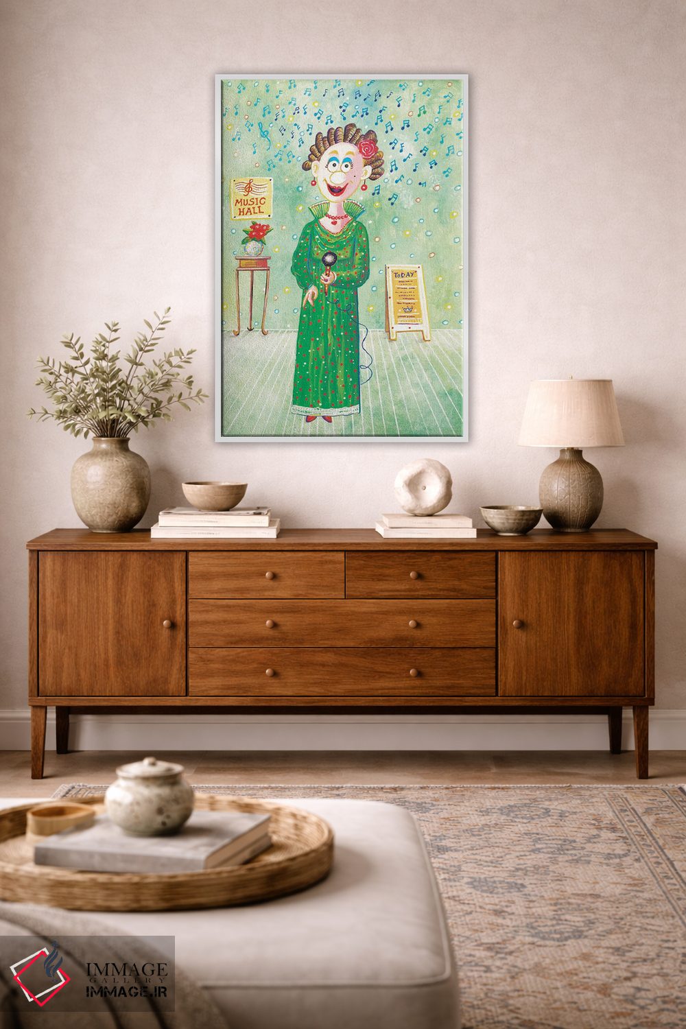 تابلو دکوراتیو خواننده زن اثر ایرنه گولاندریس - D3W