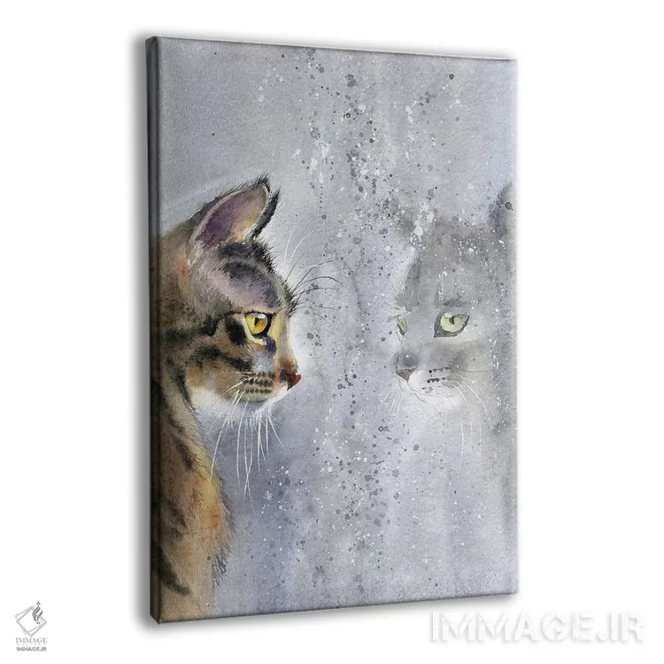 تابلو دکوراتیو گربه کنار پنجره اثر مارینا ایگناتووا - نمای پرسپکتیو محصول
