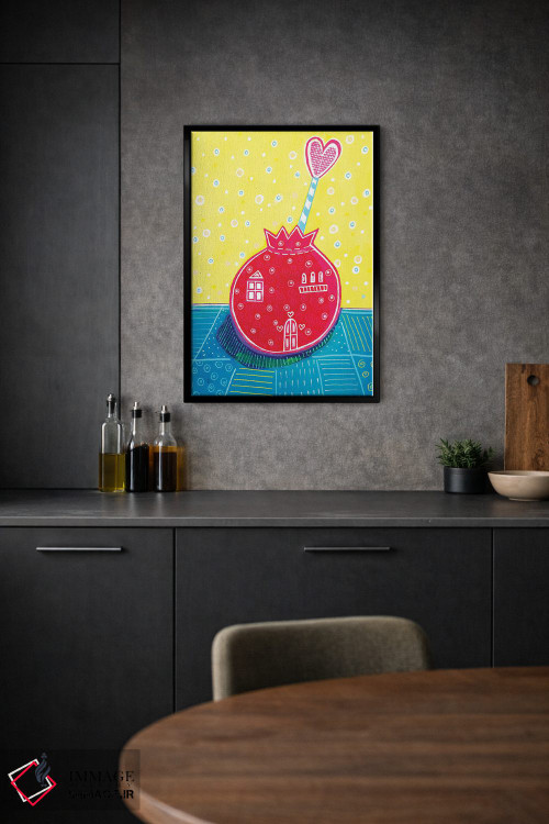 تابلو دکوراتیو انار با قلب اثر ایرنه گولاندریس - D1B