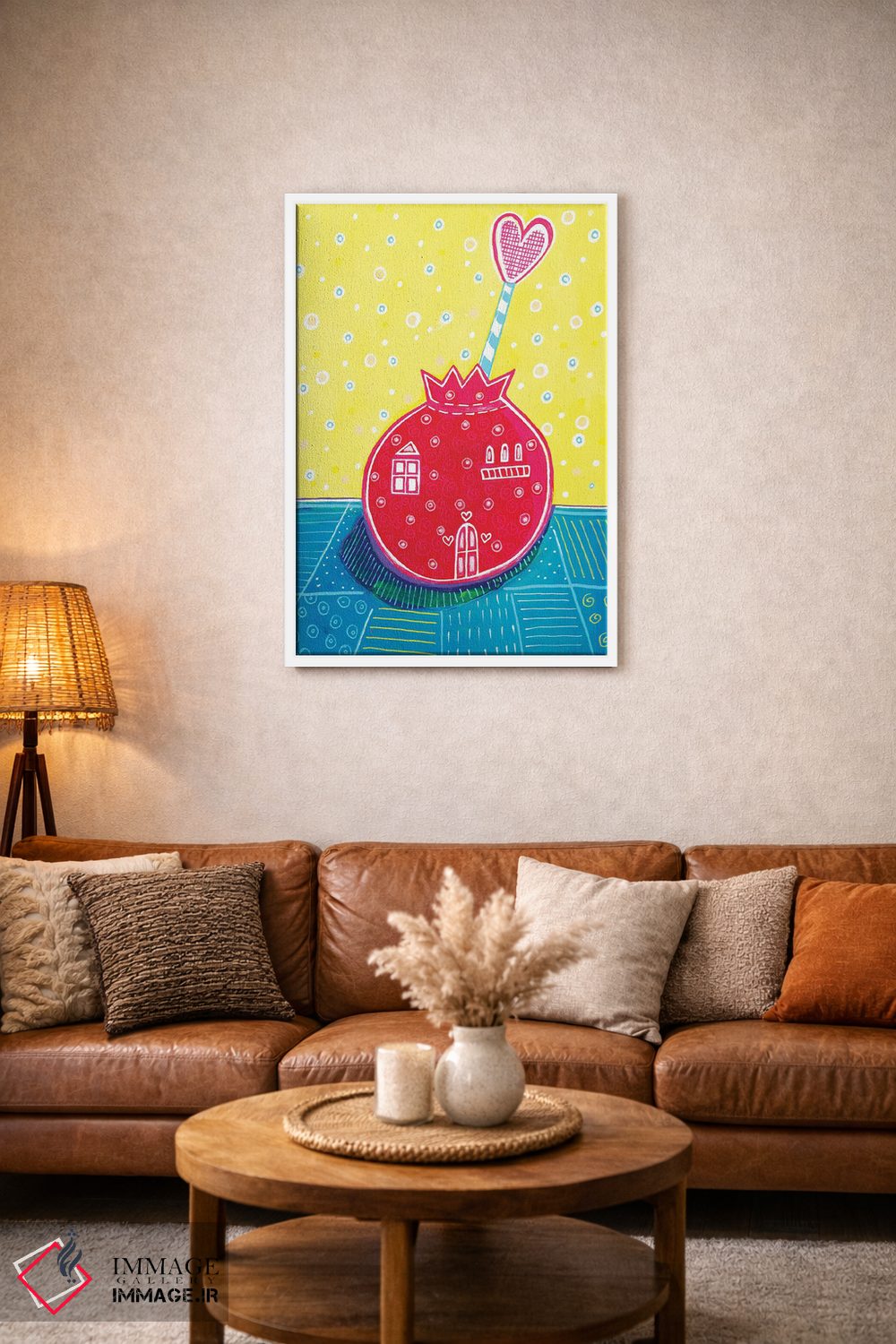 تابلو دکوراتیو انار با قلب اثر ایرنه گولاندریس - D3W