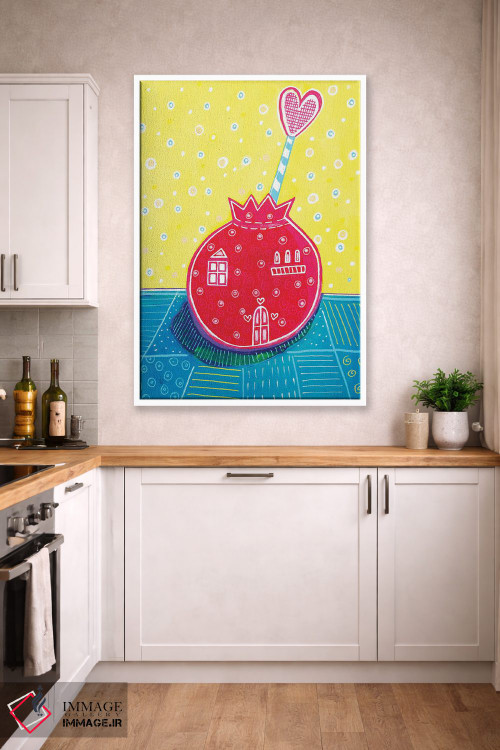 تابلو دکوراتیو انار با قلب اثر ایرنه گولاندریس - D4W