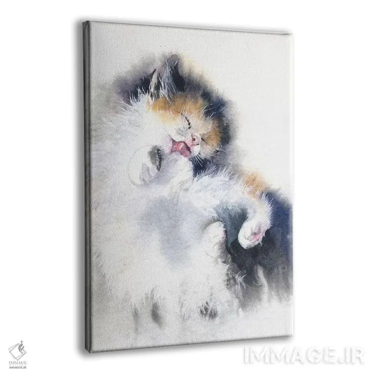 تابلو دکوراتیو حمام بچه گربه اثر مارینا ایگناتووا - نمای پرسپکتیو محصول