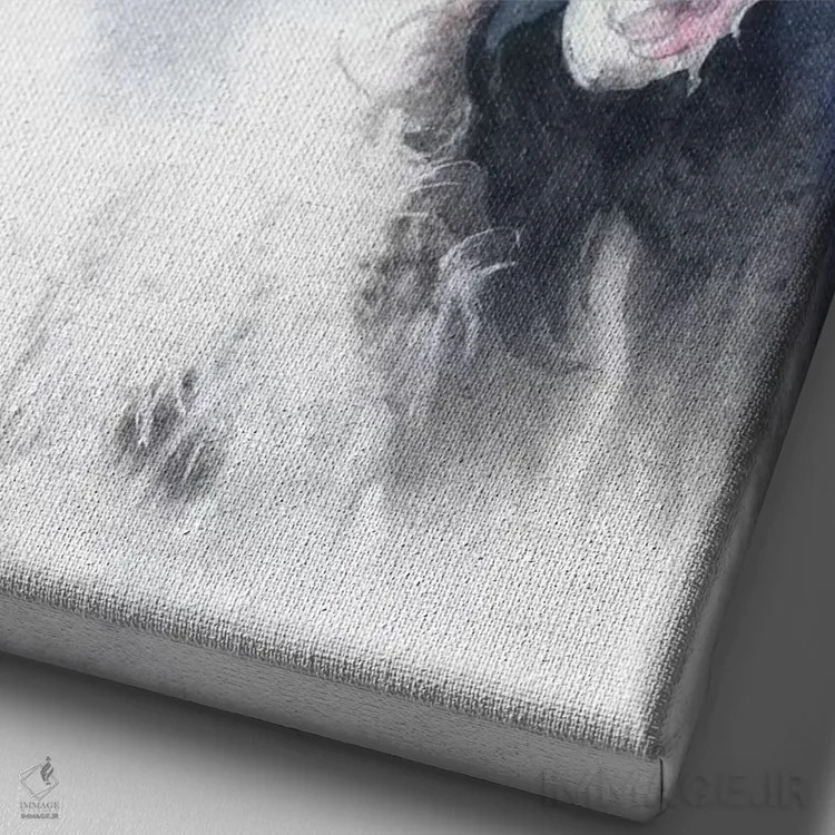 تابلو دکوراتیو حمام بچه گربه اثر مارینا ایگناتووا - نمای نزدیک بافت بوم