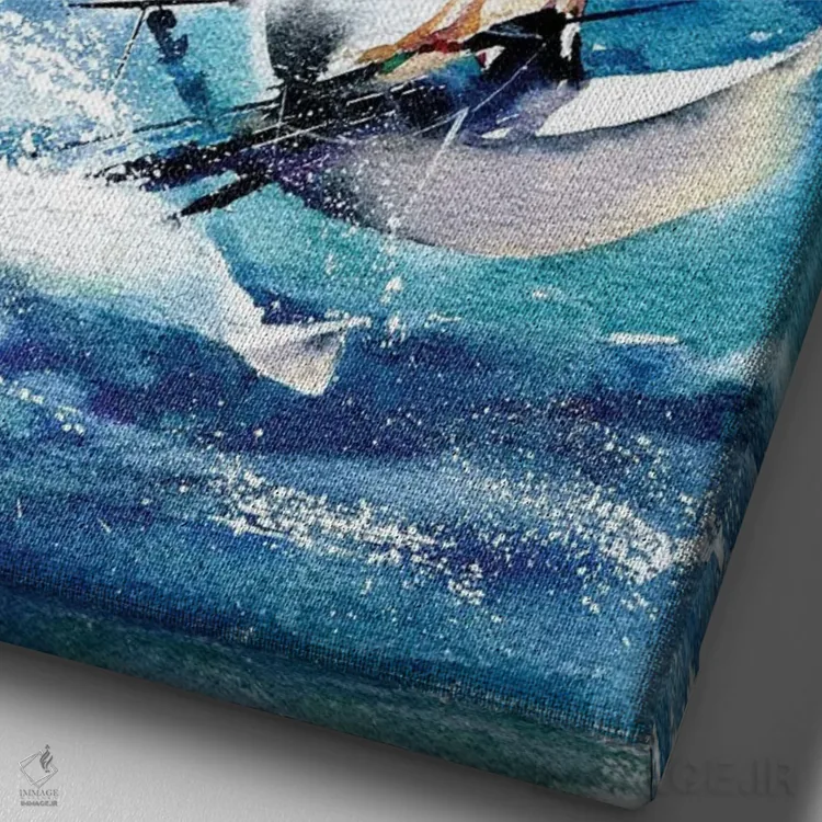 تابلو دکوراتیو تنها با دریا اثر مارینا ایگناتووا - نمای نزدیک بافت بوم