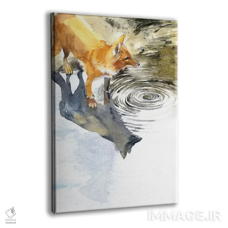 تابلو دکوراتیو روباه کنار رودخانه اثر مارینا ایگناتووا - نمای پرسپکتیو محصول