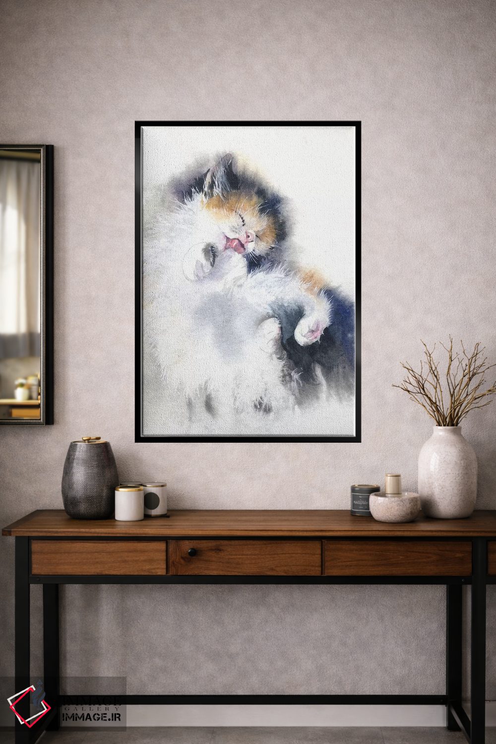 تابلو دکوراتیو حمام بچه گربه اثر مارینا ایگناتووا - D1B