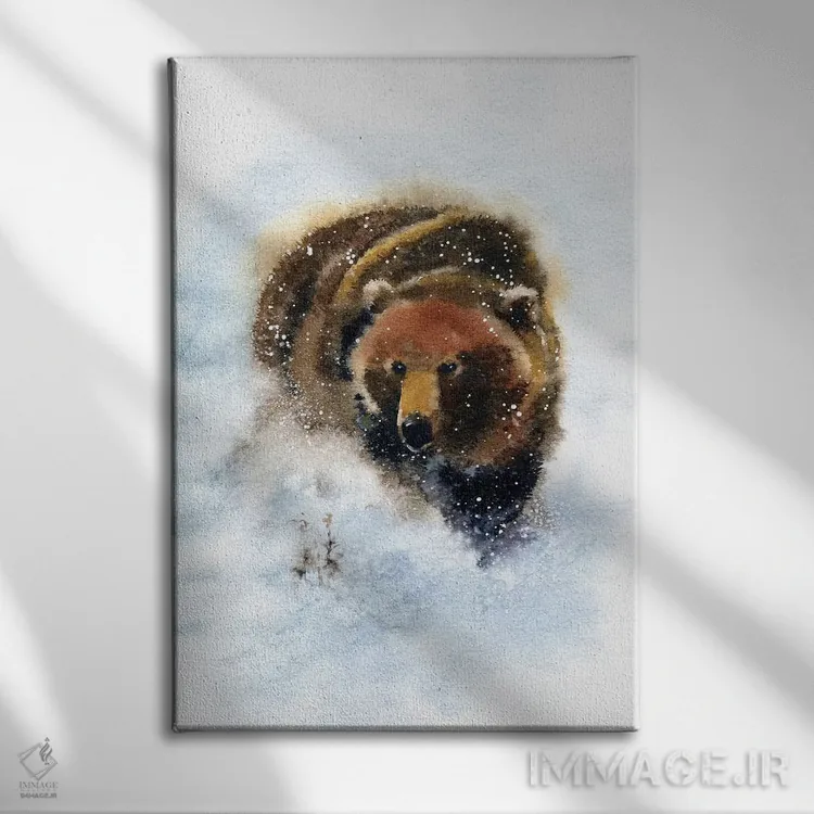 تابلو دکوراتیو خرس اثر مارینا ایگناتووا - نمای روبهرو روی دیوار
