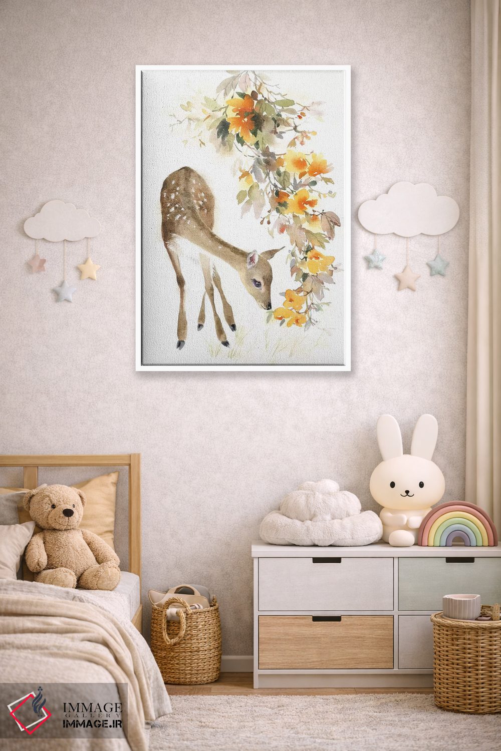 تابلو دکوراتیو آهو با شاخه اثر مارینا ایگناتووا - D3W