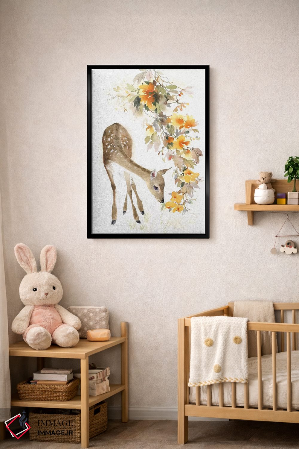 تابلو دکوراتیو آهو با شاخه اثر مارینا ایگناتووا - D4B