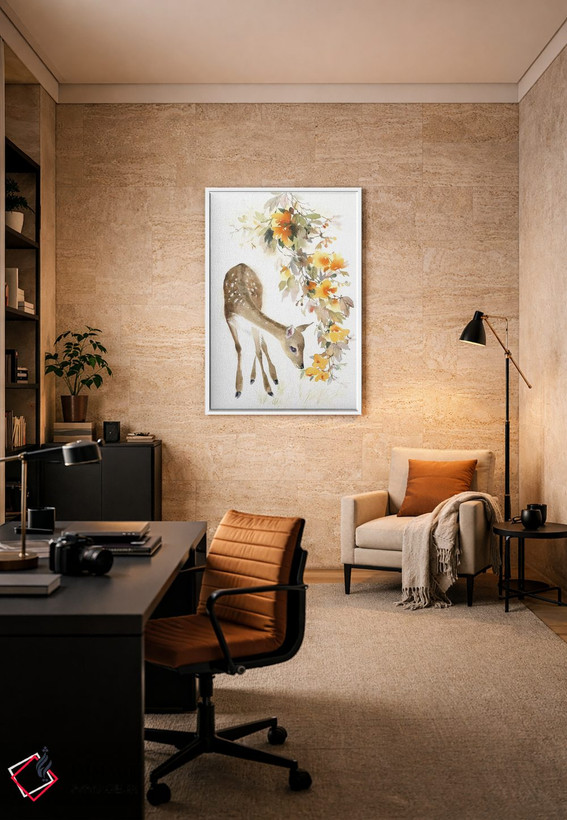 تابلو دکوراتیو آهو با شاخه اثر مارینا ایگناتووا - D6W