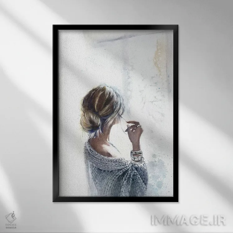 تابلو دکوراتیو کنار پنجره اثر مارینا ایگناتووا - نمای قابدار مشکی