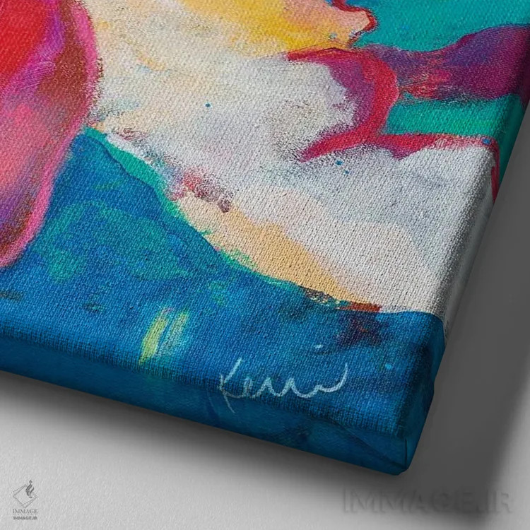 تابلو دکوراتیو قلبی گشوده اثر کری مک کیب - نمای نزدیک بافت بوم