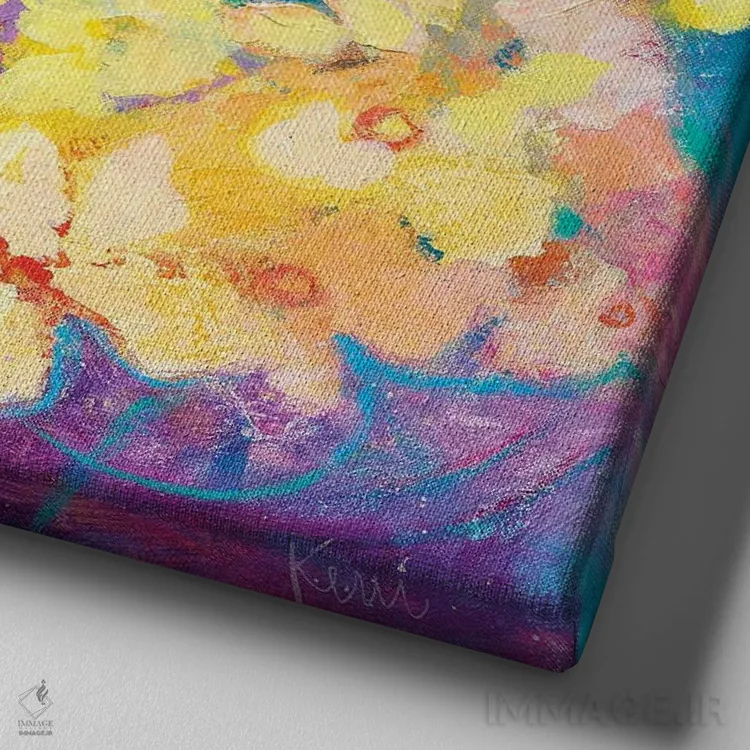 تابلو دکوراتیو طوفان نرگس ها اثر کری مک کیب - نمای نزدیک بافت بوم