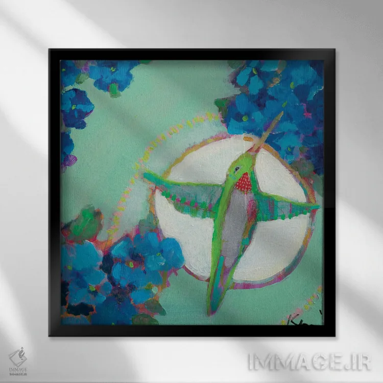 تابلو دکوراتیو زنبورک شادی در دل اثر کری مک کیب - نمای قابدار مشکی