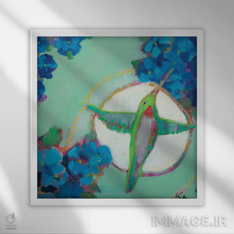 تابلو دکوراتیو زنبورک شادی در دل اثر کری مک کیب - نمای قابدار سفید