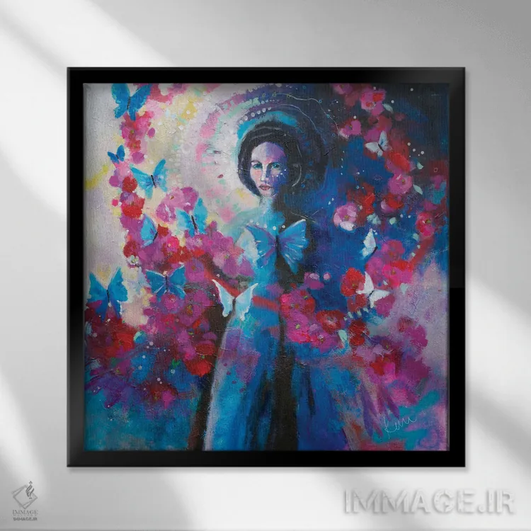 تابلو دکوراتیو در حلقه ای از عشق اثر کری مک کیب - نمای قابدار مشکی