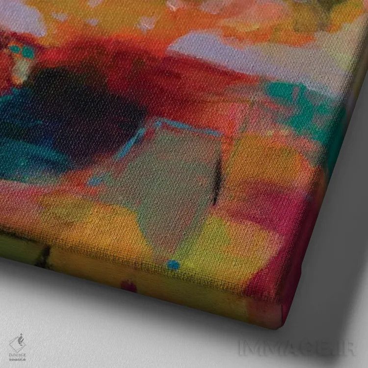 تابلو انتزاعی صلح اثر کری مک کیب - نمای نزدیک بافت بوم