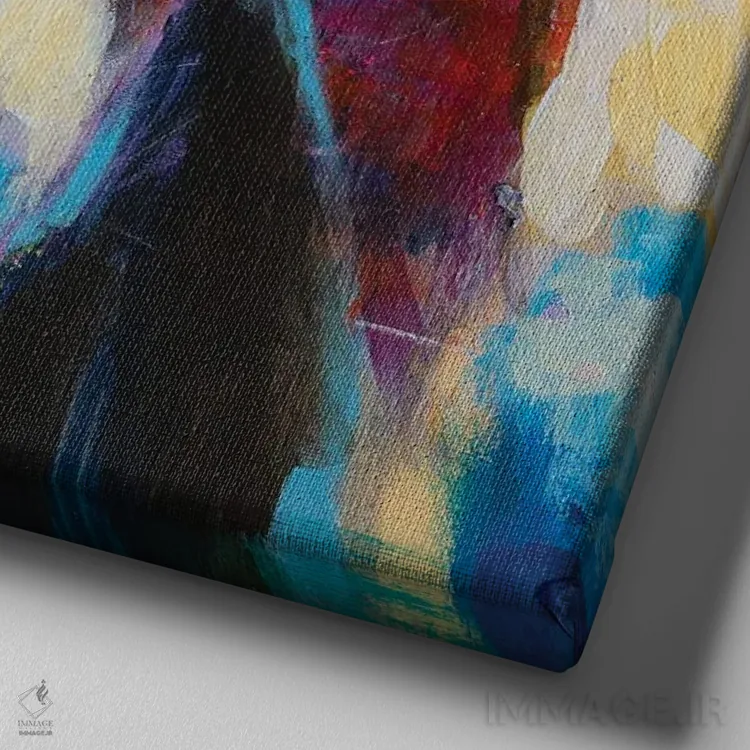 تابلو دکوراتیو بر فراز بلندها اثر کری مک کیب - نمای نزدیک بافت بوم