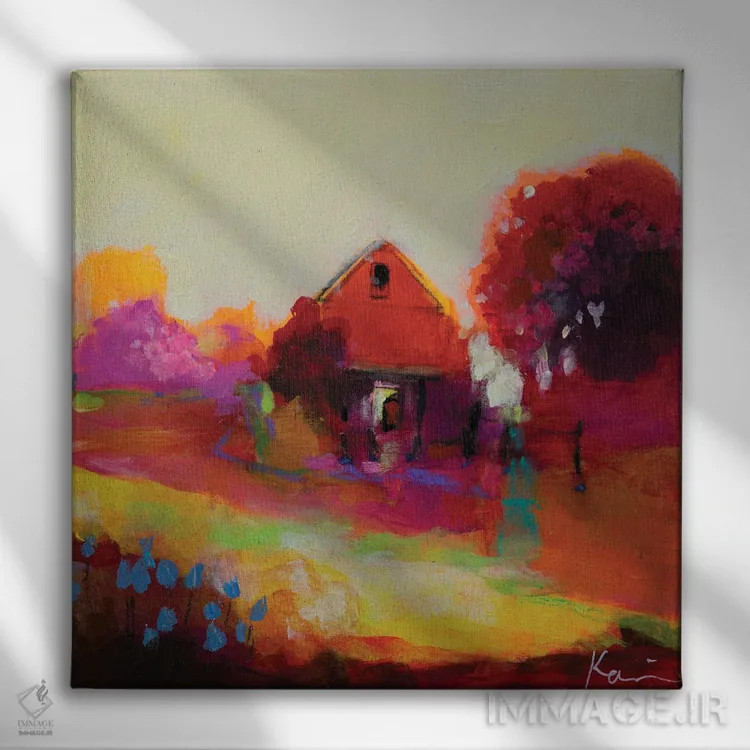 تابلو انتزاعی از در پشتی بیا اثر کری مک کیب - نمای روبهرو روی دیوار