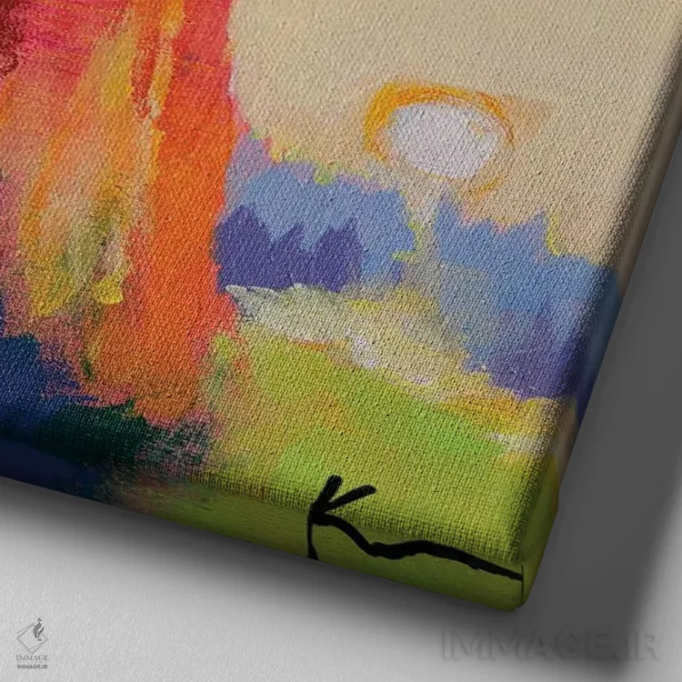 تابلو دکوراتیو همگام با خورشید اثر کری مک کیب - نمای نزدیک بافت بوم