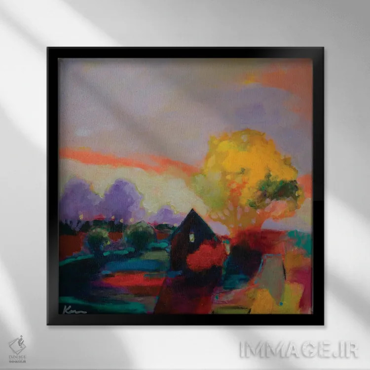 تابلو انتزاعی صلح اثر کری مک کیب - نمای قابدار مشکی