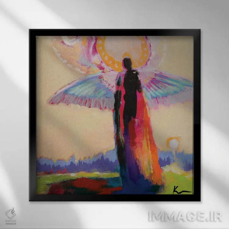 تابلو دکوراتیو همگام با خورشید اثر کری مک کیب - نمای قابدار مشکی