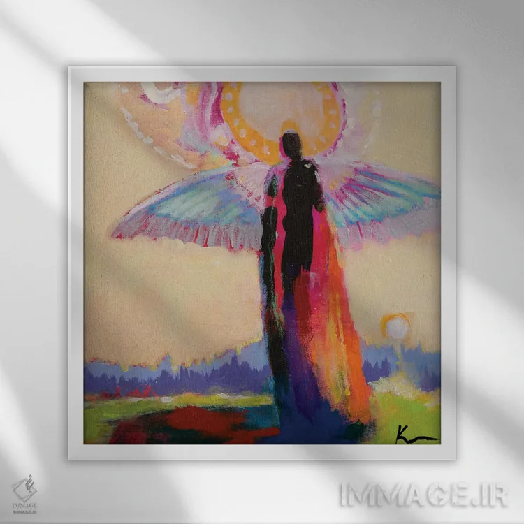 تابلو دکوراتیو همگام با خورشید اثر کری مک کیب - نمای قابدار سفید