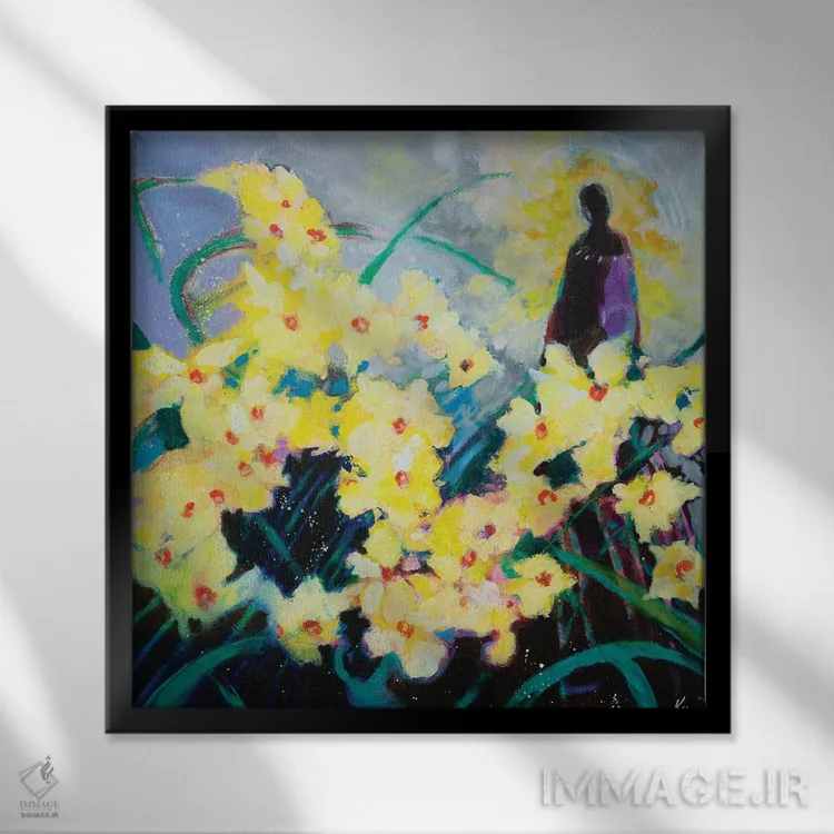 تابلو دکوراتیو در باغ مرا ملاقات کن اثر کری مک کیب - نمای قابدار مشکی