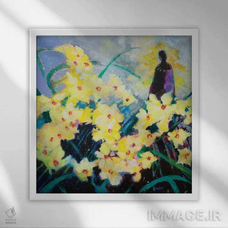 تابلو دکوراتیو در باغ مرا ملاقات کن اثر کری مک کیب - نمای قابدار سفید